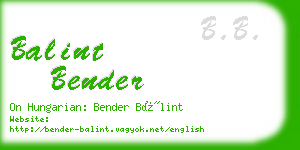 balint bender business card